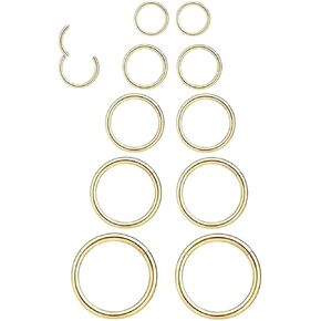 5pairs 16g الفولاذ الجراحي مفصلي قطاع أنف حلقات الأنف طوق حلزوني الغضروف daith tragus nipple الأقراط النائم جسم ثقب للنساء 6 مم 8 مم 10 مم 12 مم 14 ملم