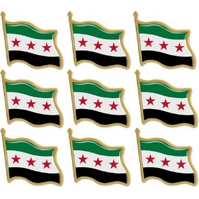 12/24/50/100Pcs Republic of Syria Syrian Arab Flag Lapel Pins Bulk - Metal Free Syrian Army National Lapel Pin