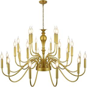 Black Chandelier,24-Light Farmhouse Chandelier for Dining Room Lighting Fixtures Hanging, Dining Light Fixtures Industrial Modern Chandelier for Bedroom, Foyer, Hall, Kitchen, Living Room and Entryway