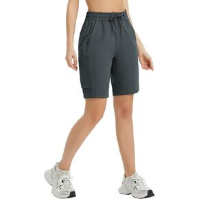 baleaf Women's 9" Cargo Shorts Hiking Water Resistant Pockets Bermuda Lightweight UPF50+ Camping Travel Outdoor in Kuwait