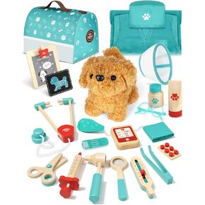 Lehoo Castle Doctor Kit for Kids, Vet Play Sets for Kids, Veterinarian Kit for Kids, Pretend Play Doctor Set with Dog Bag, Medical Kits Doctor Toys Gift for Kids Boys Girls Aged 3 4 5 6