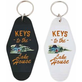 Lake House Keychains 2 Pack Keys to The Lake House Key Chain Vacation House Key Ring New Home Key Chain