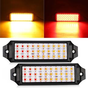 أضواء جراب LED Flush Mount ، وأضواء ذيل مقطورة 7.5 بوصة ، وأضواء علامة إشارة الفرامل ، والأضواء العكسية ، وأضواء إزالة السطح من جرار الشاحنة (Amber Red-2pcs)
