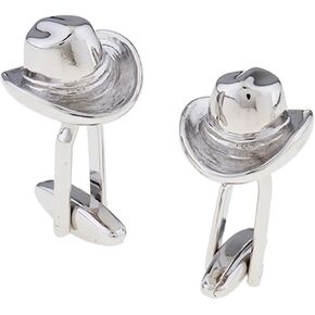 Cowboy Hat Silver Cufflinks - Stylish and Unique Design - Accessory for Formal and Casual Wear