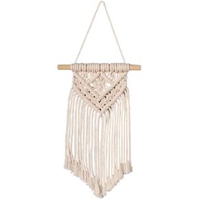 LUOZZY Macrame Wall Hanging Woven Tapestry Bohemian Style Macrame Hanging Decoration for Home Bedroom Livingroom Dorm Room Decoration, 14.6"x6.3"
