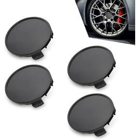 4 PCS Car Modified Hubcap, 2.44" x 0.94" ABS Anti-Rust Smooth Beautiful Decoration, Tight Fitting Snap-on Dust Protection Cover, Compatible with Reiz Camry Highlander Crown (Black)