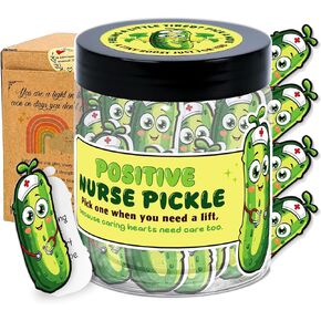 Nurse Appreciation Gifts - Pickle Nursing Gifts - Funny Gift for New Nurse, CNA, RN Nurses - Graduation Giftss, Birthday Present - Decor Jar with 60 Appreciation Cards