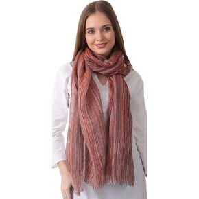 EH 100% Pure Linen scraf, stole multicolor Ikat weave large airy pashmina linen