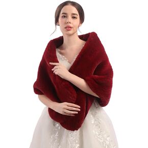 Teyglen Bride Faux Fur Fur Shawl and Wrap Stoles Fur Cluar لفات الشتاء التستر على Cape Warm Fur Dicf For Wedding Wedding