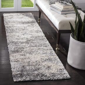 Safavieh Berber Shag Collection Runner Rug-2 '× 8' ، باللون الأزرق الرمادي ، والتصميم التجريدي الحديث ، و non sheding و seady care ، ومثالية مقاس 1.2 بوصة للمناطق المرتفعة في غرفة المعيشة ، وغرفة النوم (Ber219g)