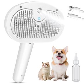 Dog Grooming Kit 5PCS-Dog Brush for Shedding,Self Cleaning Slicker Brush for Dogs,Dog Nail Clippers,Bath Brush,Pet Grooming Set for Long&sShort Haired Dogs,Cat and Dog Brushes for Grooming at Home