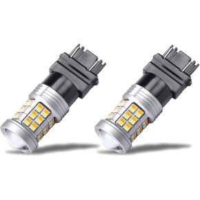 مشرق للغاية 3528 شرائح 3157 4157 3155 3457 لمبات LED Switchback مع استبدال جهاز العرض لأضواء/DRL أثناء النهار والانتقال إلى أشعة الإشارة ، أبيض/العنبر