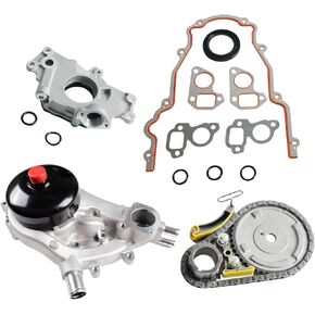 مجموعة سلسلة توقيت مضخة M295 مع AW6009 مضخة المياه لعام 2007-2013 Chevy Silverado 1500 Tahoe GMC Sierra 1500 Yukon Buick Cadillac 4.8 5.3 6.0L Non VVT