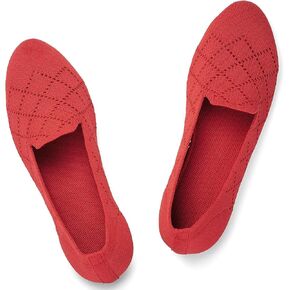 Puxowe Ballet Flats for Women - Stretch Knit Slip-On Low Wedge Shoes, Soft Round Toe Design for Office, Travel & Daily Walking