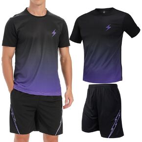 2Pack Men’s Active Quick Dry Crew Neck T Shirts | Athletic Running Gym Workout Short Sleeve Tee Set