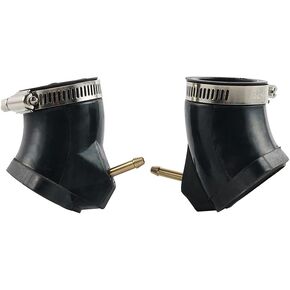 2PC Carburetor Joint Interface w/O-Ring, Intake Manifold Holder Boot, Compatible with Yamaha XVS650 V-Star Midnight Custom 2005-2010, 4TR-13586-01-00, 4TR-13596-01-00, See Fitments