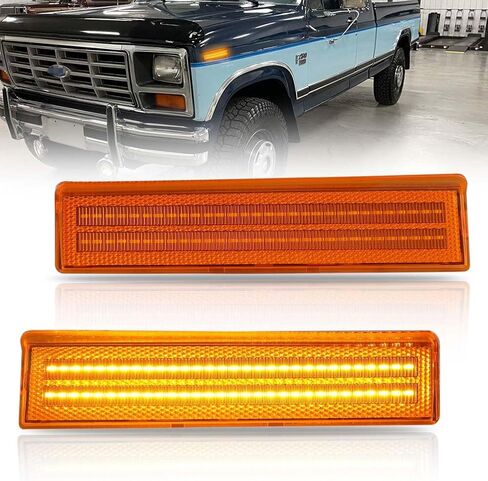 مصابيح علامة الجانب الأمامي LED LED للفترة 1980-1986 FO-RD BRONCO ، 1980-1986 FO-RD F150 F250 F350 Pickup Truck SUV ، Lens Smoked Lens Side Marker Lamps ، Amber LED LIGH in Kuwait