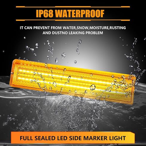 مصابيح علامة الجانب الأمامي LED LED للفترة 1980-1986 FO-RD BRONCO ، 1980-1986 FO-RD F150 F250 F350 Pickup Truck SUV ، Lens Smoked Lens Side Marker Lamps ، Amber LED LIGH in Kuwait