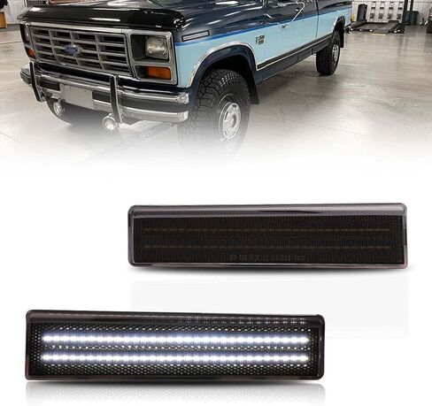 مصابيح علامة الجانب الأمامي LED LED للفترة 1980-1986 FO-RD BRONCO ، 1980-1986 FO-RD F150 F250 F350 Pickup Truck SUV ، Lens Smoked Lens Side Marker Lamps ، Amber LED LIGH in Kuwait