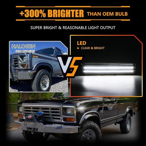 مصابيح علامة الجانب الأمامي LED LED للفترة 1980-1986 FO-RD BRONCO ، 1980-1986 FO-RD F150 F250 F350 Pickup Truck SUV ، Lens Smoked Lens Side Marker Lamps ، Amber LED LIGH in Kuwait