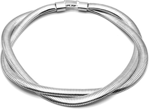 Marshal Necklace Omega Brass Chain 18k Gold Plated Silver Plated Black Rhodium Plated Stretch Cobra Choker Necklace in Saudi Arabia