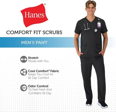 Hanes Healthcare ، سراويل فرك للرجال ، رطوبة الرطوبة والسيطرة على الرائحة ، 5 جيوب in Kuwait