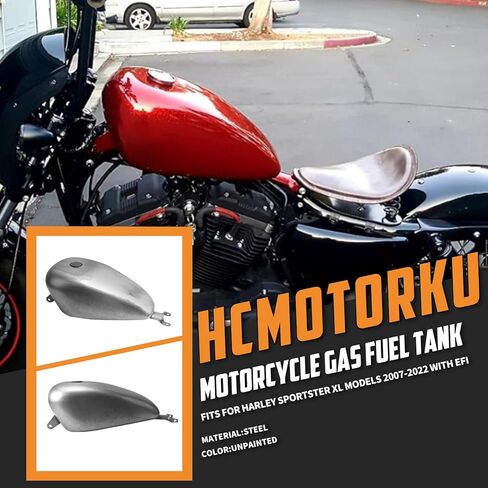 Motorcycle 12.5L / 3.3 Gallon Gas Fuel Tank Fit for Harley Sportster XL 883 72 1200 X48 2007-2023 Unpainted in Saudi Arabia