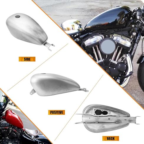 Motorcycle 12.5L / 3.3 Gallon Gas Fuel Tank Fit for Harley Sportster XL 883 72 1200 X48 2007-2023 Unpainted in Saudi Arabia
