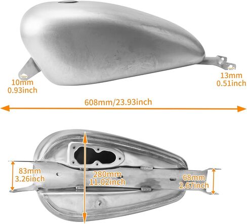 Motorcycle 12.5L / 3.3 Gallon Gas Fuel Tank Fit for Harley Sportster XL 883 72 1200 X48 2007-2023 Unpainted in Saudi Arabia