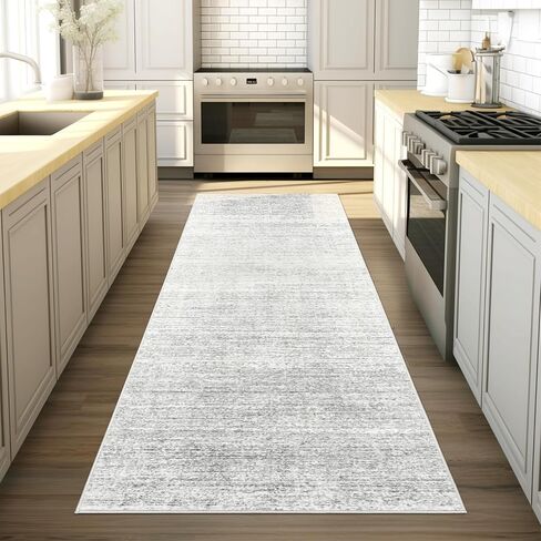 Art&Tuft Washable Runner Rug 2x8 - Kitchen Runner Rug Non-Slip, Soft Low Pile Hallway Runner for Bedroom Bathroom Laundry Living Room, Beige in Kuwait