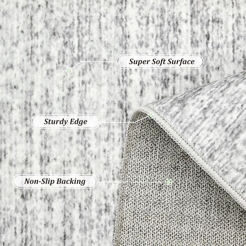 Art&Tuft Washable Runner Rug 2x8 - Kitchen Runner Rug Non-Slip, Soft Low Pile Hallway Runner for Bedroom Bathroom Laundry Living Room, Beige in Kuwait