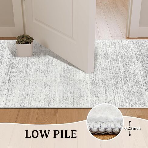 Art&Tuft Washable Runner Rug 2x8 - Kitchen Runner Rug Non-Slip, Soft Low Pile Hallway Runner for Bedroom Bathroom Laundry Living Room, Beige in Kuwait