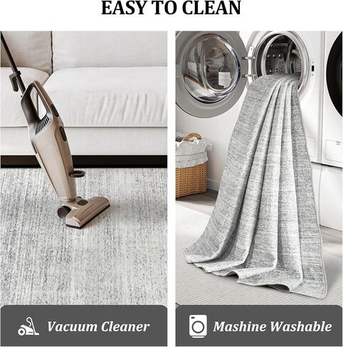 Art&Tuft Washable Runner Rug 2x8 - Kitchen Runner Rug Non-Slip, Soft Low Pile Hallway Runner for Bedroom Bathroom Laundry Living Room, Beige in Kuwait