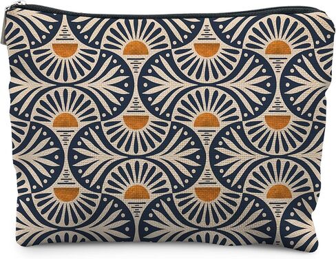 Boho Makeup Bag Gifts for Women, Sunset Leaf Aesthetic Makeup Pouch in Kuwait