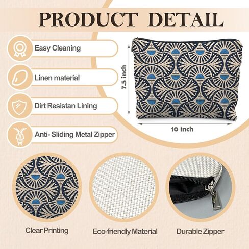 Boho Makeup Bag Gifts for Women, Sunset Leaf Aesthetic Makeup Pouch in Kuwait