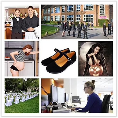 pestor Mary Jane Shoes for Women Ballet Flats Women's Flat Shoes Ballerina Halloween Black Mary Janes in Saudi Arabia