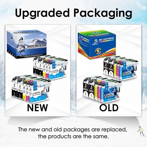 DOUBLE D Upgraded LC20E Compatible Replacement for Brother LC20E LC-20E XXL Ink Cartridges for Brother MFC-J985DW J775DW J5920DW J985DWXL Printer (2BK+2C+2M+2Y) 8 Pack-Updated Version in Kuwait
