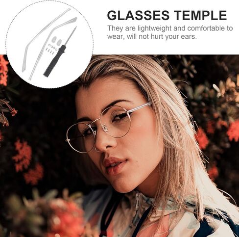 أذرع استبدال النظارات المعدنية مع البراغي وأدوات التثبيت ، مجموعة إصلاح النظارات للنظارات الشمسية للنظارات (زوج واحد ، شفاف) in Kuwait