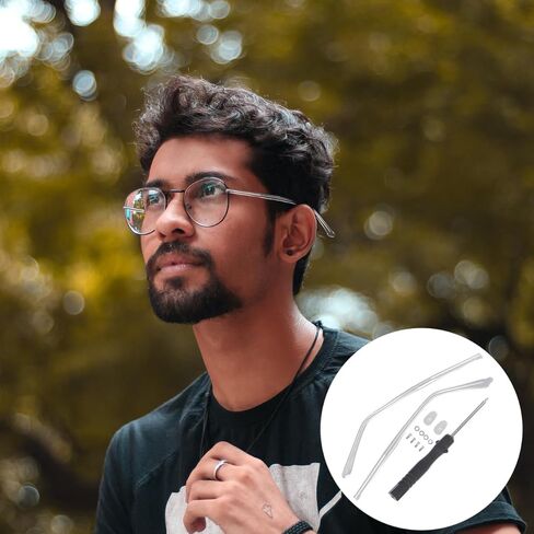 أذرع استبدال النظارات المعدنية مع البراغي وأدوات التثبيت ، مجموعة إصلاح النظارات للنظارات الشمسية للنظارات (زوج واحد ، شفاف) in Kuwait