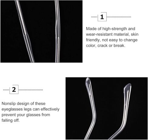 أذرع استبدال النظارات المعدنية مع البراغي وأدوات التثبيت ، مجموعة إصلاح النظارات للنظارات الشمسية للنظارات (زوج واحد ، شفاف) in Kuwait