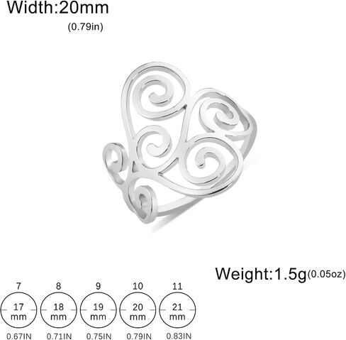 TEAMER Vintage Filigree Flower Ring Stainless Steel Elegant Flower Ring Wedding Band Ring for Women in Saudi Arabia