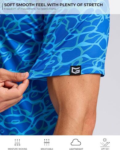 Men's Golf Shirt Short Sleeve Dry Fit Polo Moisture Wicking Print Collared Golf Shirts for Men Casual Lightweight in Saudi Arabia