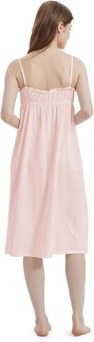 VALITY Women's Nightgown Sleeveless Cotton Sleep Dress Lace Spaghetti Strap Sleepshirts Victorian Sleepwear in Saudi Arabia