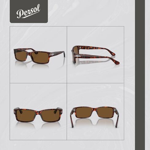 Persol PO2803S Rectangle Sunglasses for Men + Bundle with Designer Iwear Eyewear Kit in Saudi Arabia