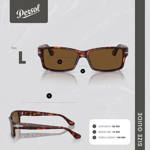 Persol PO2803S Rectangle Sunglasses for Men + Bundle with Designer Iwear Eyewear Kit in Saudi Arabia