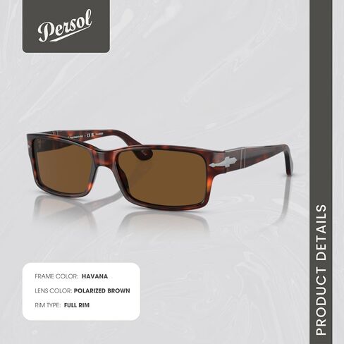 Persol PO2803S Rectangle Sunglasses for Men + Bundle with Designer Iwear Eyewear Kit in Saudi Arabia