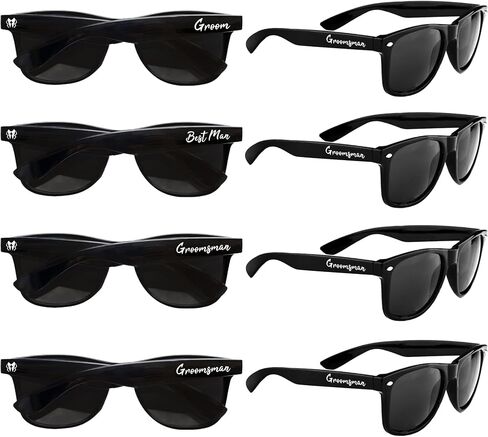 8 Pack Groomsmen Sunglasses - Wedding Sunglasses Set for Groomsman Proposal Gifts, Bachelor Party Favors in Saudi Arabia