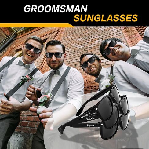 8 Pack Groomsmen Sunglasses - Wedding Sunglasses Set for Groomsman Proposal Gifts, Bachelor Party Favors in Saudi Arabia