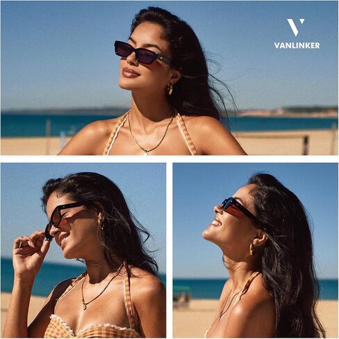 VANLINKER Polarized Trendy Small Skinny Square Cat Eye Sunglasses for Women Retro Vintage Shades VL9846 in Saudi Arabia