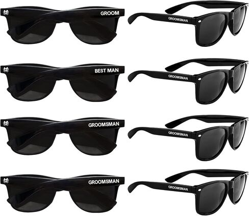 8 Pack Groomsmen Sunglasses - Wedding Sunglasses Set for Groomsman Proposal Gifts, Bachelor Party Favors in Saudi Arabia